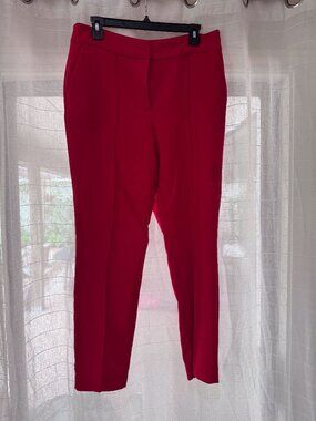 Vince Camuto Red Slim Ankle Dress Pants Size 10 Career Work Pants